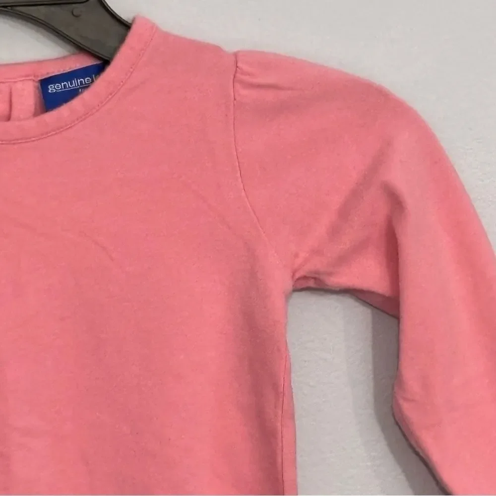Oshkosh Genuine Kids VTG Embroidered Lace Trim Tan Pink Jumper Dress Shirt 3T